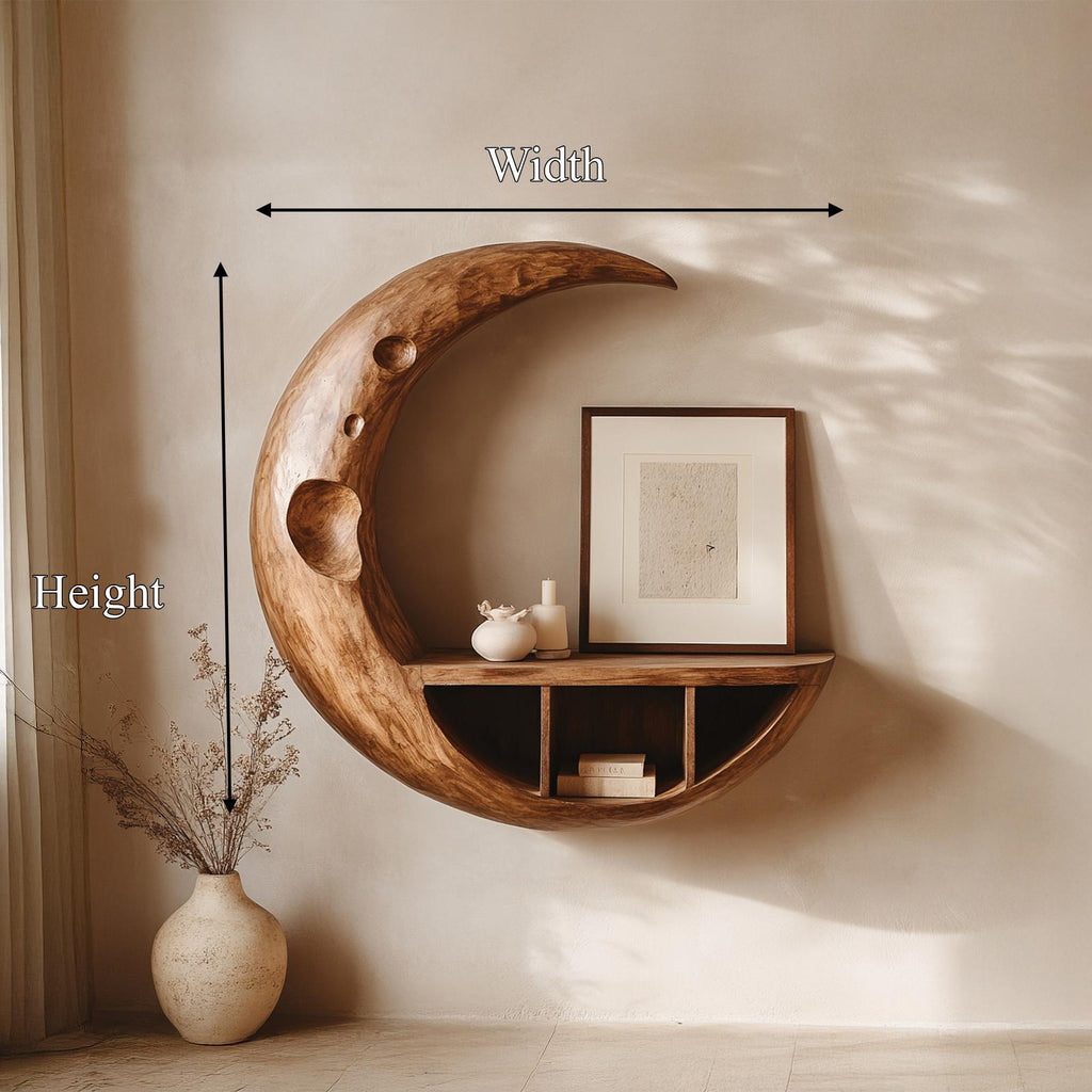 Rustic Moon Wall Shelf For Living Room And Apartment