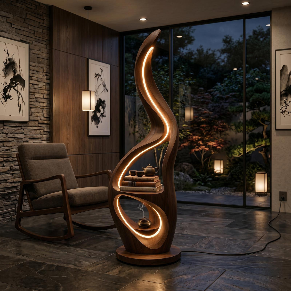 Contemporary Ring Lamp With Table For Lounge SILDTTNLAM020