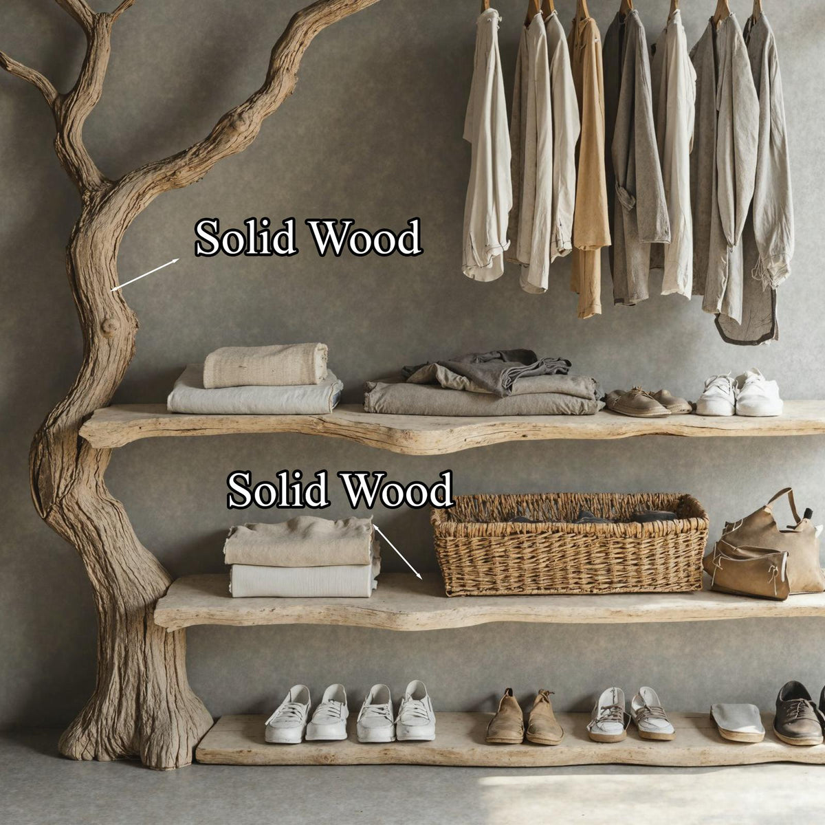 Tree Branch Standing Coat Rack Wall Mount Coat Rack Shoe Storage