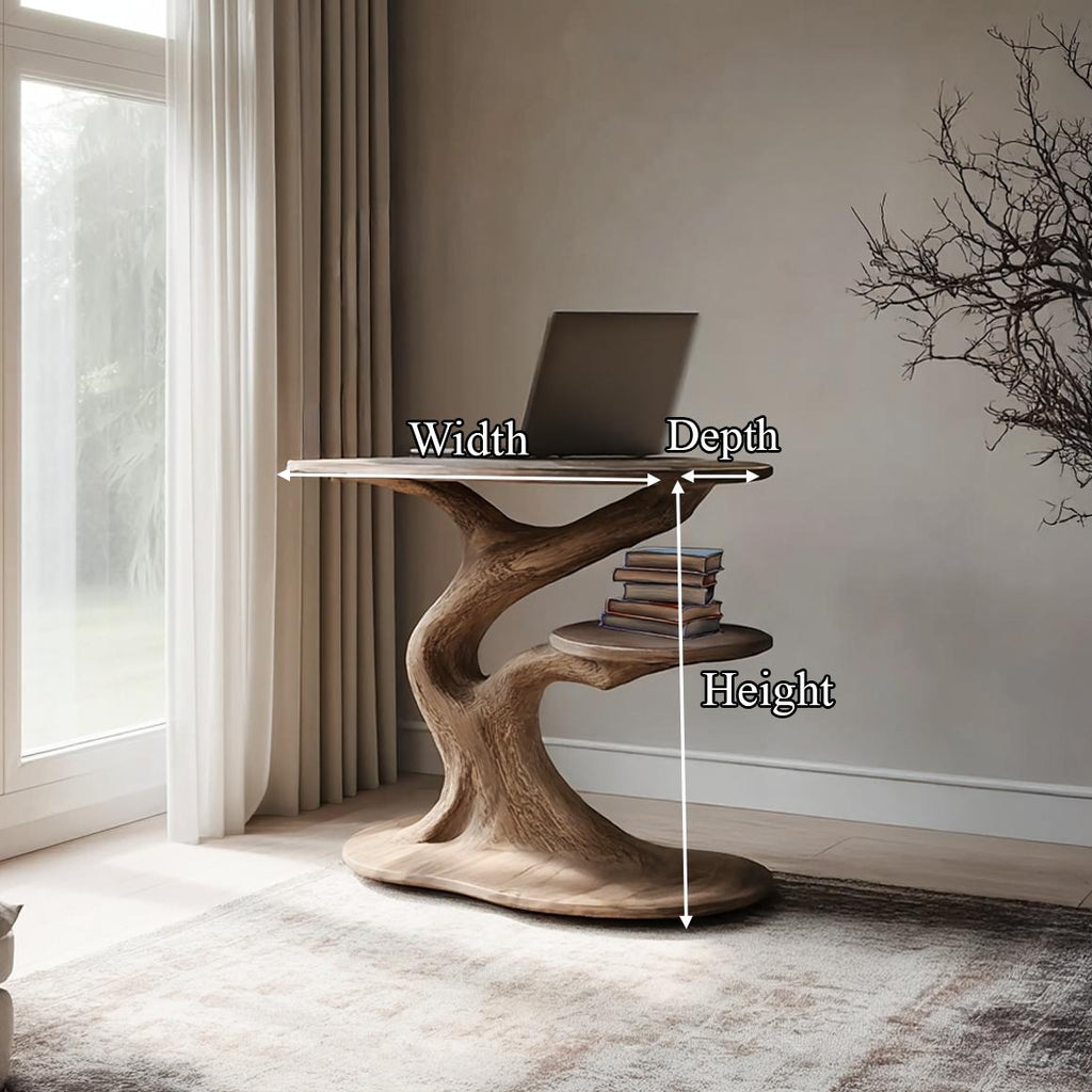 Rustic Wood End Table, Compact Accent Side Table for Home Office & Reading Nook, Handcrafted Small Coffee Table Wood