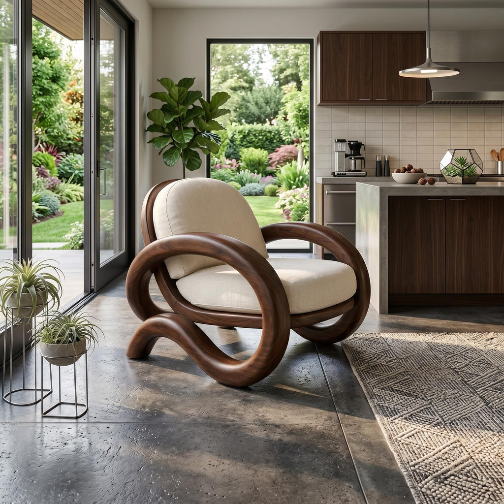 Contemporary Curved Lounge Chair Modern Villa Interior SILDTTRCHR005