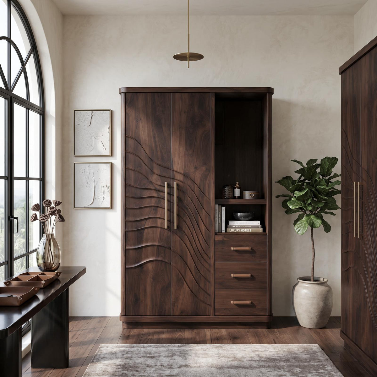 Modern Artistic Form Armoire For Open Lounge Bedroom SILDTTNWDE005