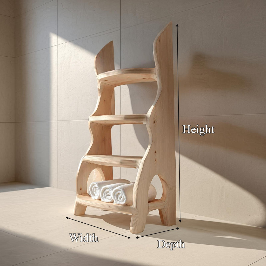 Rustic Sculptural Bathroom Shelf Bathroom Interior Storage Stand