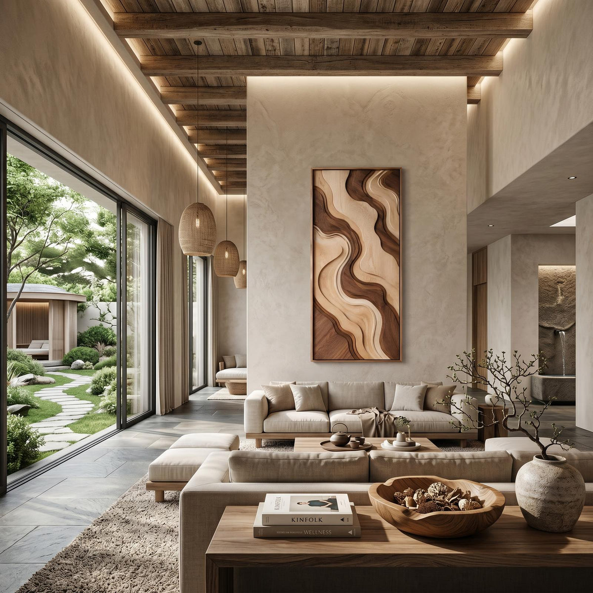 Contemporary Curved Line Wall Art For Lounge Area SILDTTNWA156