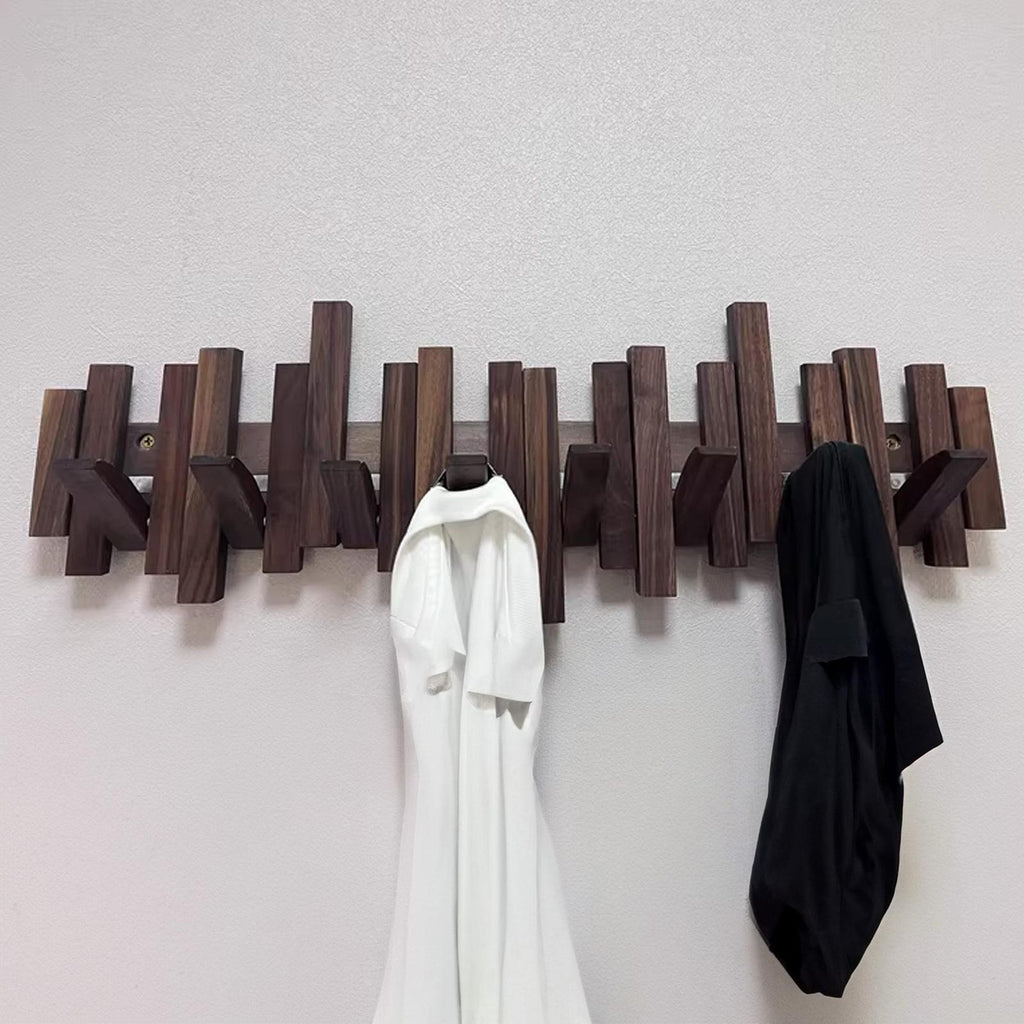 Walnut Wood Piano Coat Rack