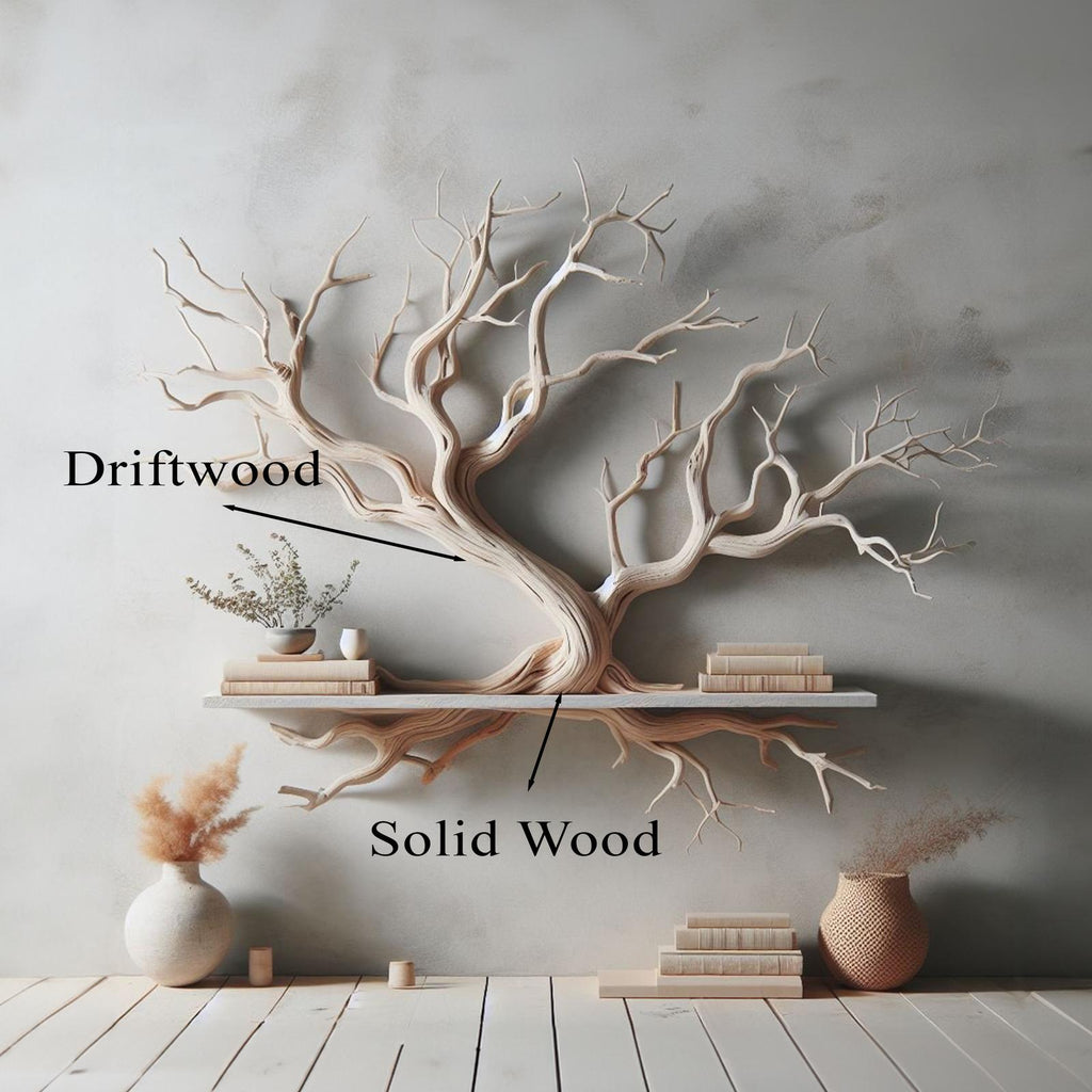 Tree Branch Floating Shelf Driftwood Mini Bookcase