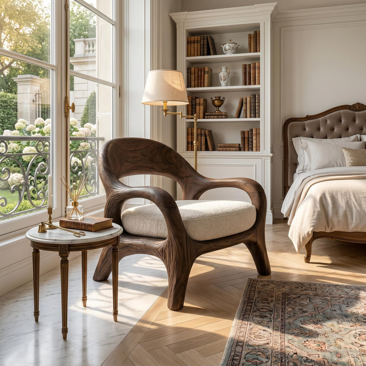 Biophilic Sculptural Accent Chair Conservatory Sunroom