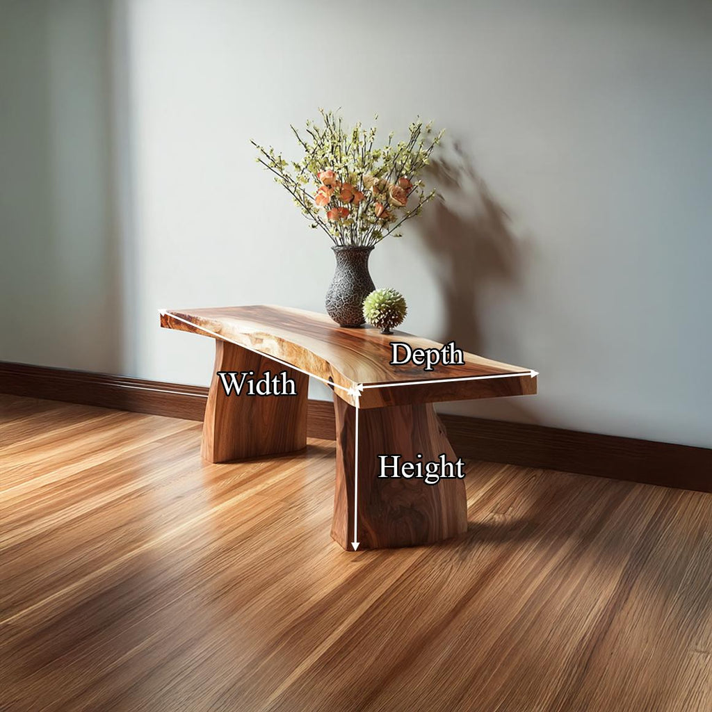 Rustic Live Edge Bench Entryway Living Room Furniture
