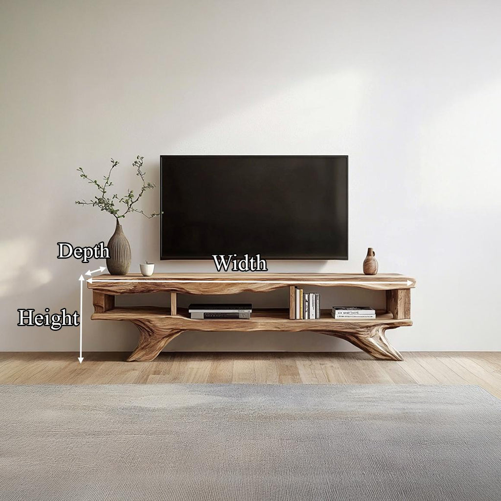 Rustic Solid Wood TV Cabinet, Farmhouse Media Console Storage Unit, Television Table Stand for Living Room