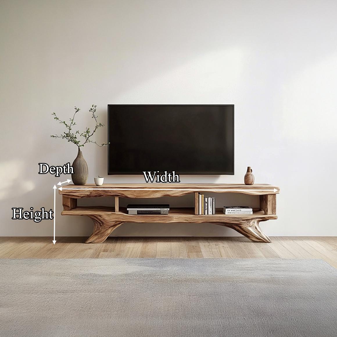 Rustic Solid Wood TV Cabinet, Farmhouse Media Console Storage Unit, Television Table Stand for Living Room