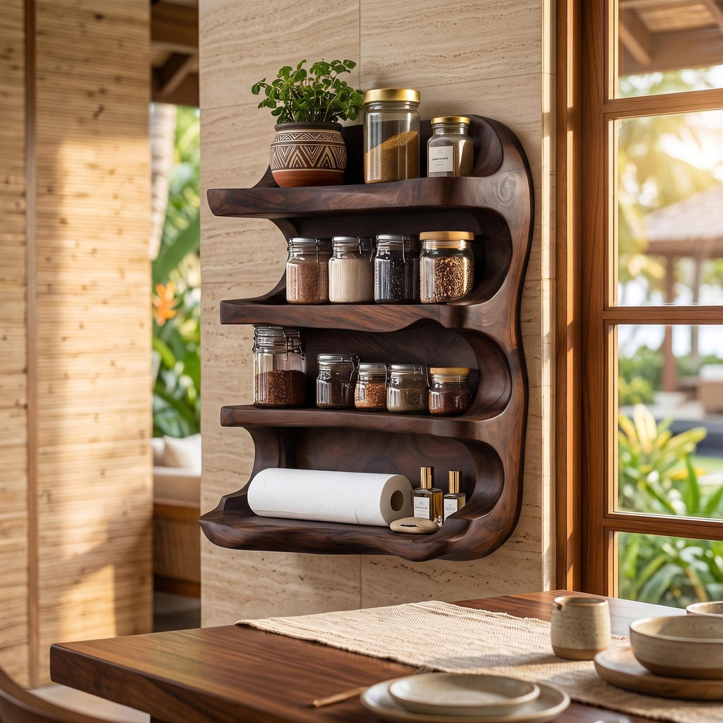 Rustic Style Handmade Spice Holder For Kitchen Furniture