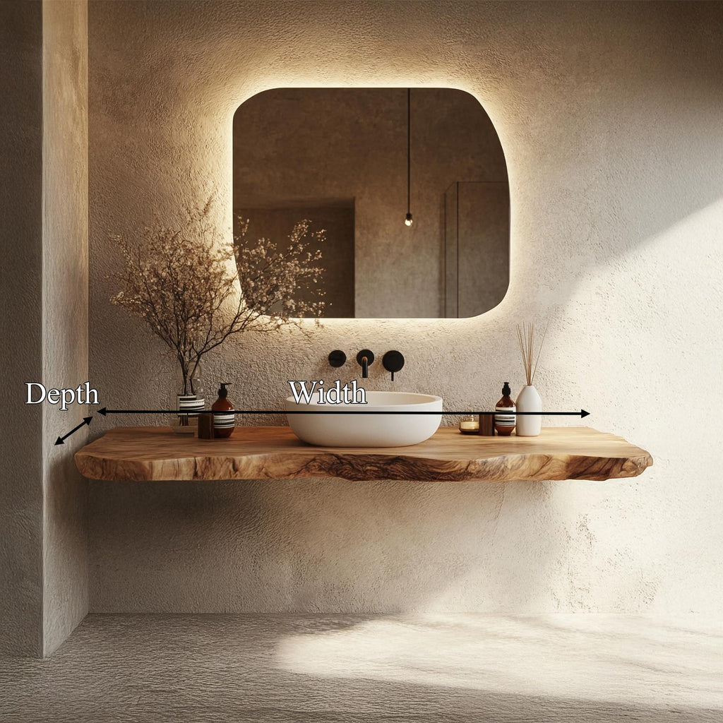 Bathroom Vanity Wall Floating Console Live Edge Shelf SINLSABRV264