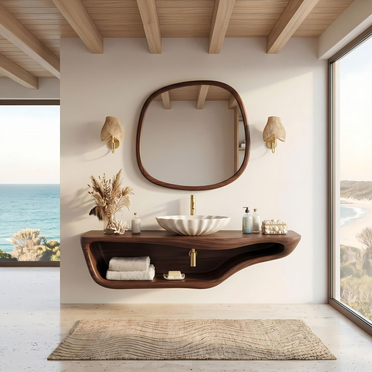 Handcrafted Live Edge Vanity For Custom Bathrooms SILDTTNBAS005
