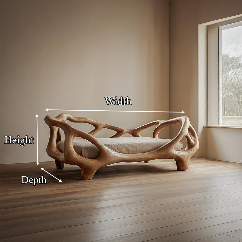 Rustic Organic Sculptural Bed Artistic Modern Bedroom SINLSAWB069