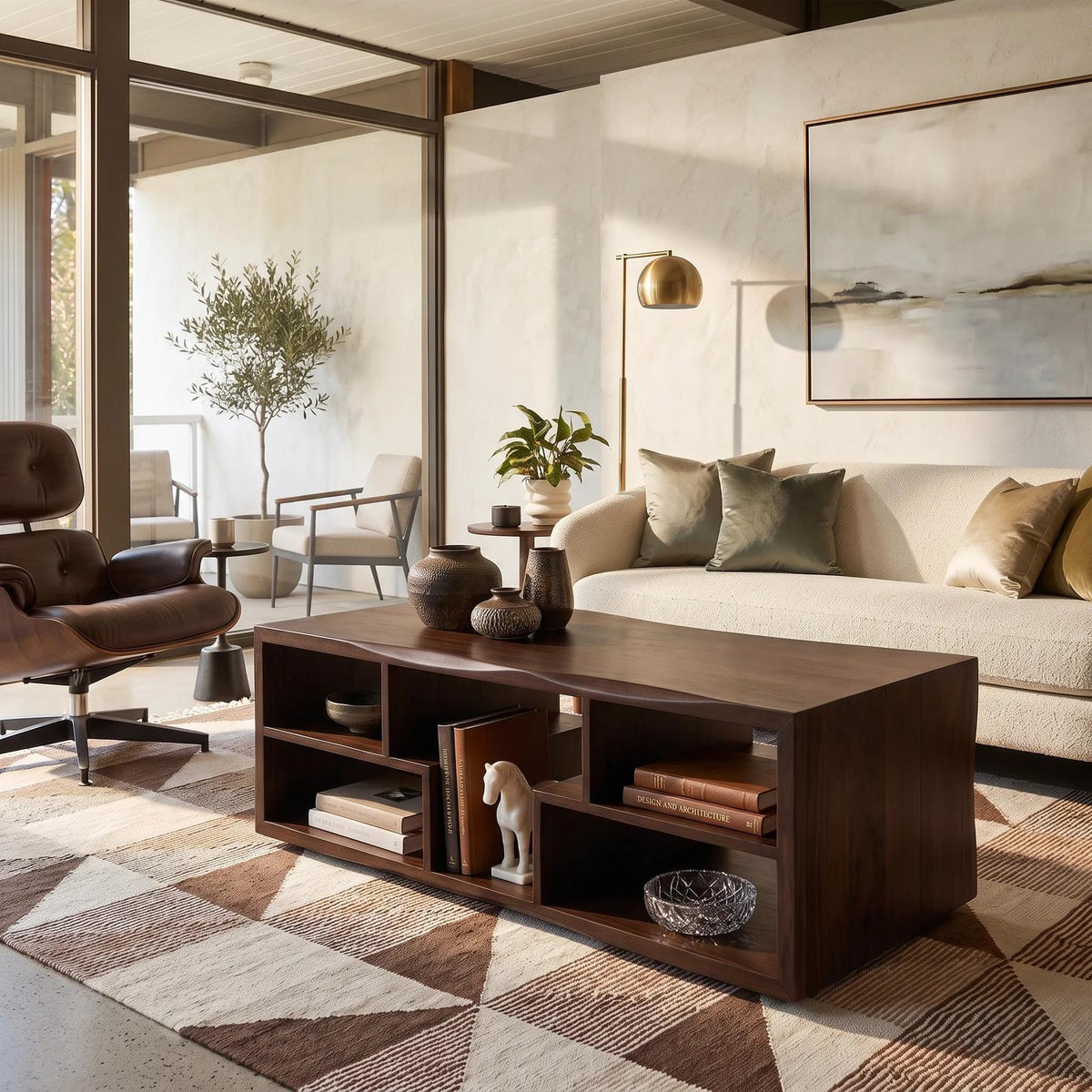 Rustic Storage Coffee Table Modern Farmhouse