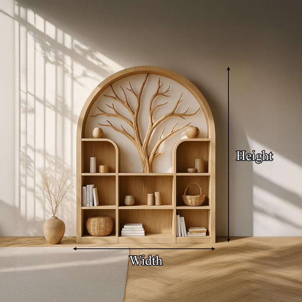 Scandinavian Rustic Tree Inspired Storage Cabinet Living Room