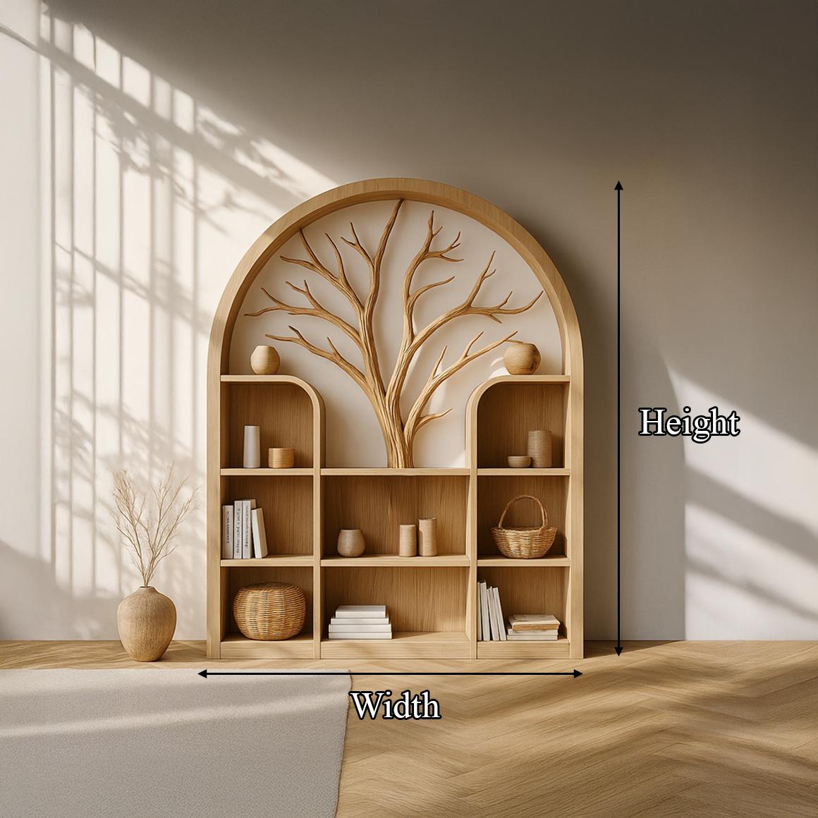 Scandinavian Rustic Tree Inspired Storage Cabinet Living Room