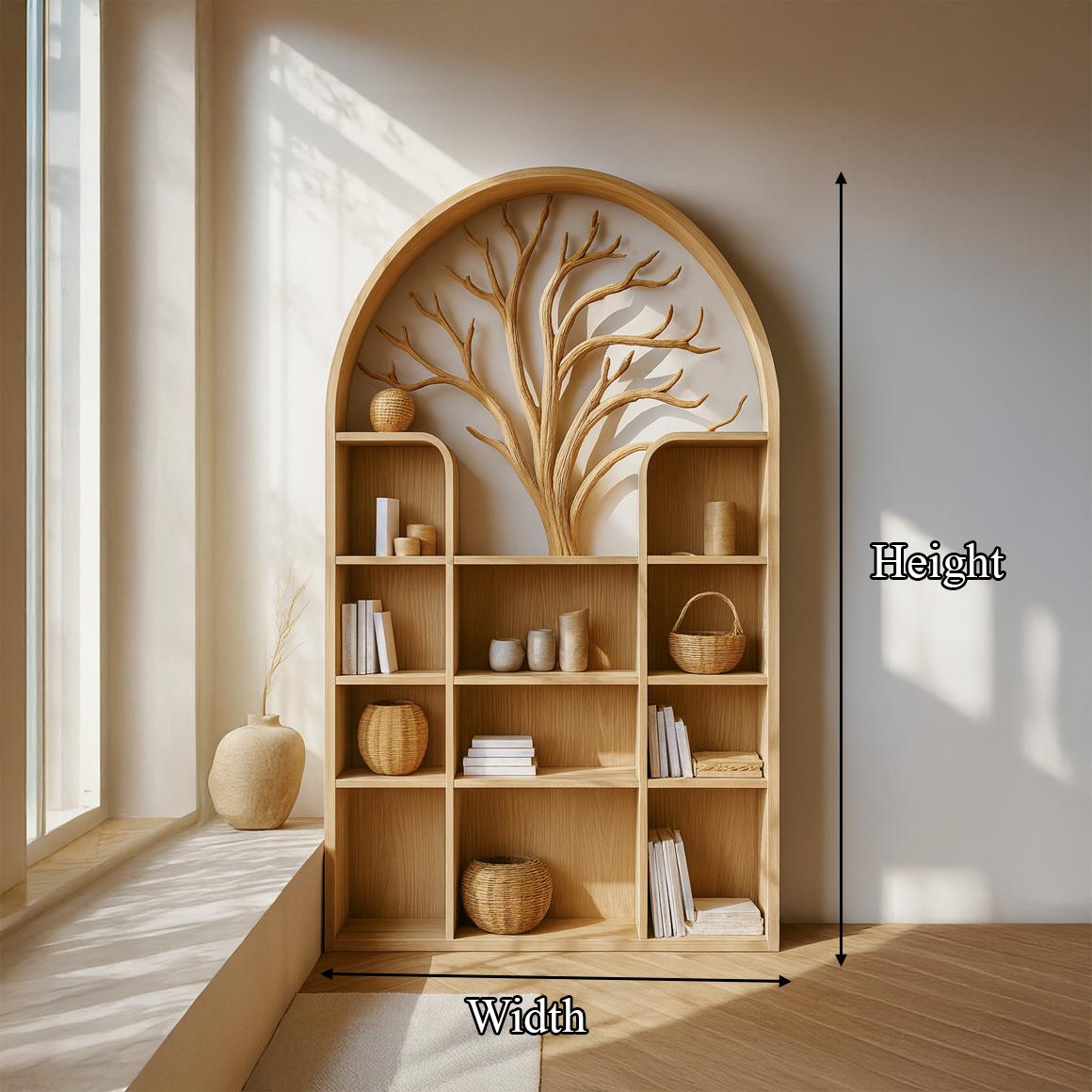 Scandinavian Rustic Tree Style Storage Cabinet Entryway And Living Room