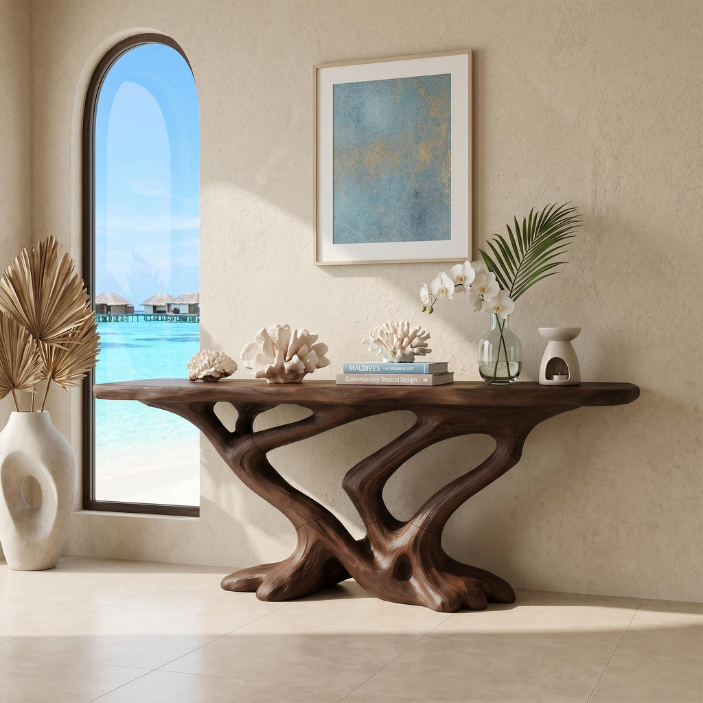 Contemporary Infinity Console Table Modern Entryway
