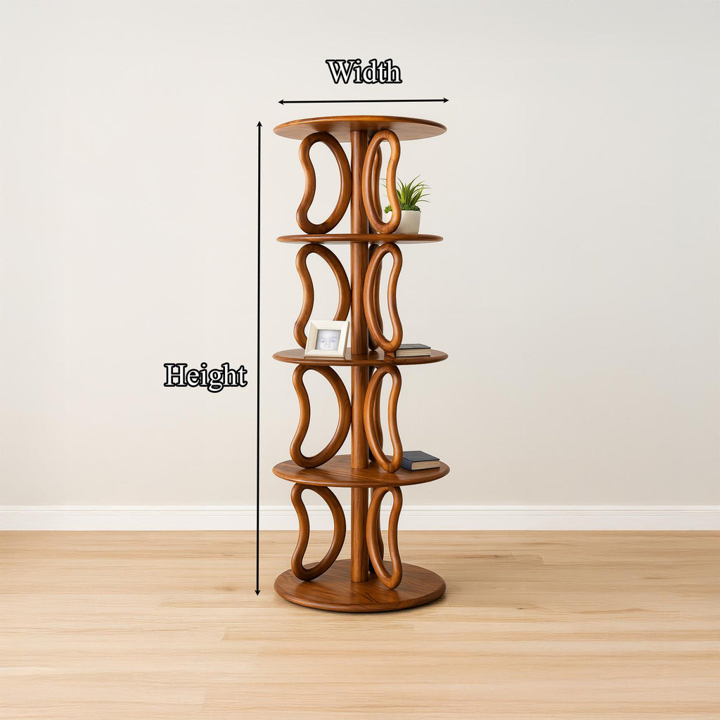 Rustic Round Bookshelf Living Room