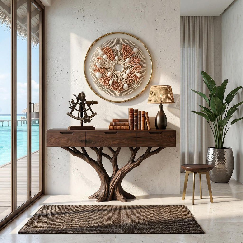 Industrial Tree Root Console Table Modern Loft