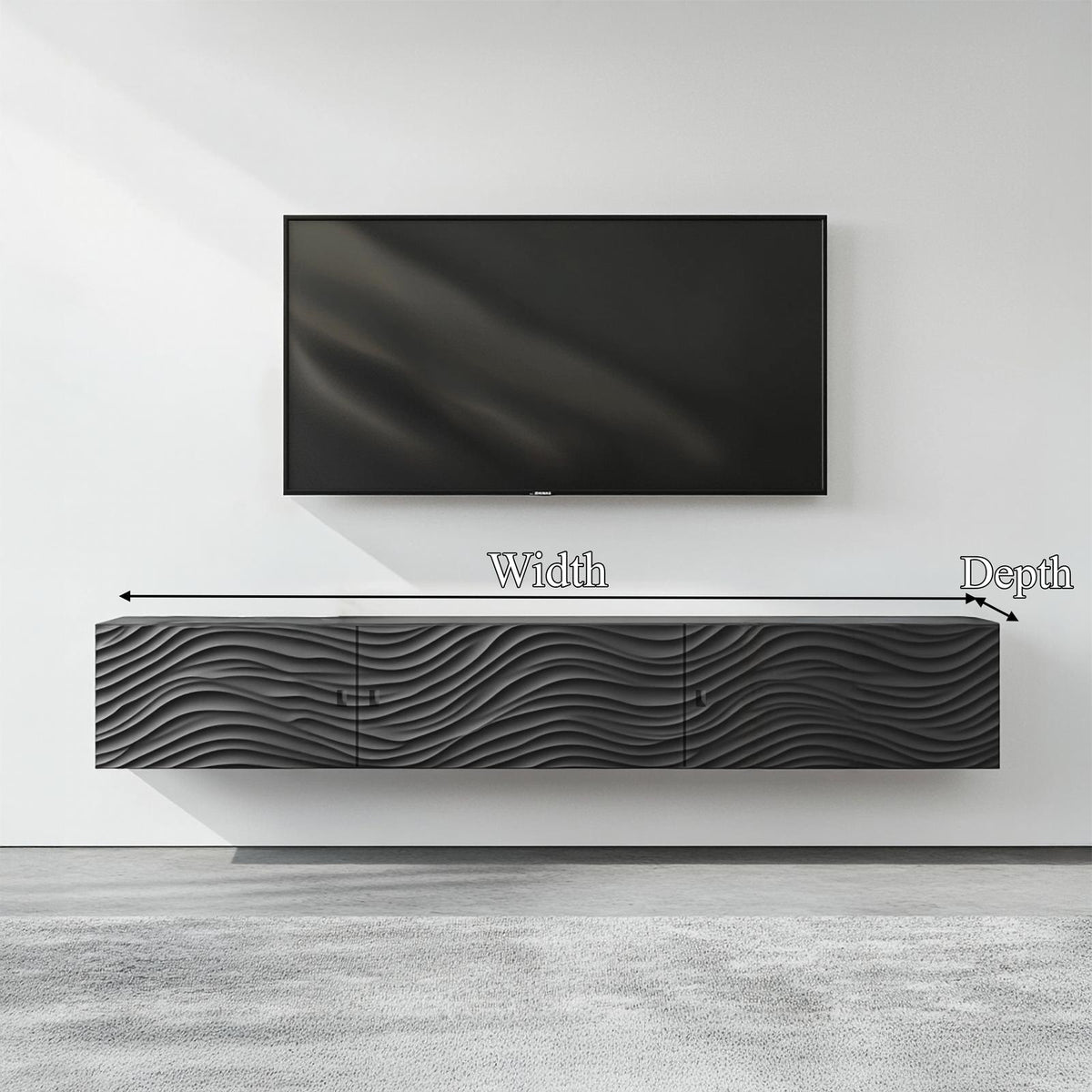 Contemporary Floating TV Stand with Storage, Modern Wall Mounted Media Console & Entertainment Center