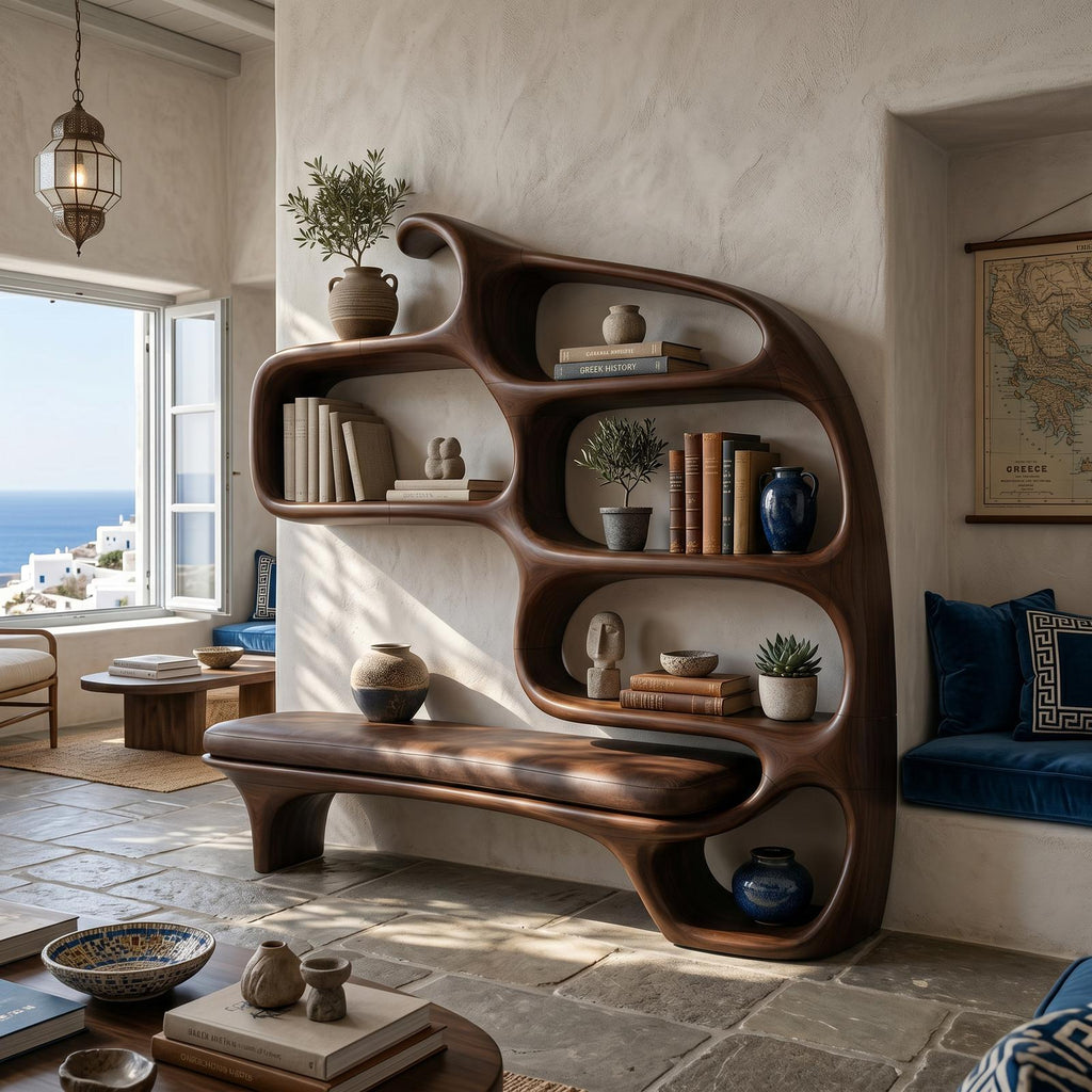 Modern Sculptural Bookshelf For Stylish Reading Space