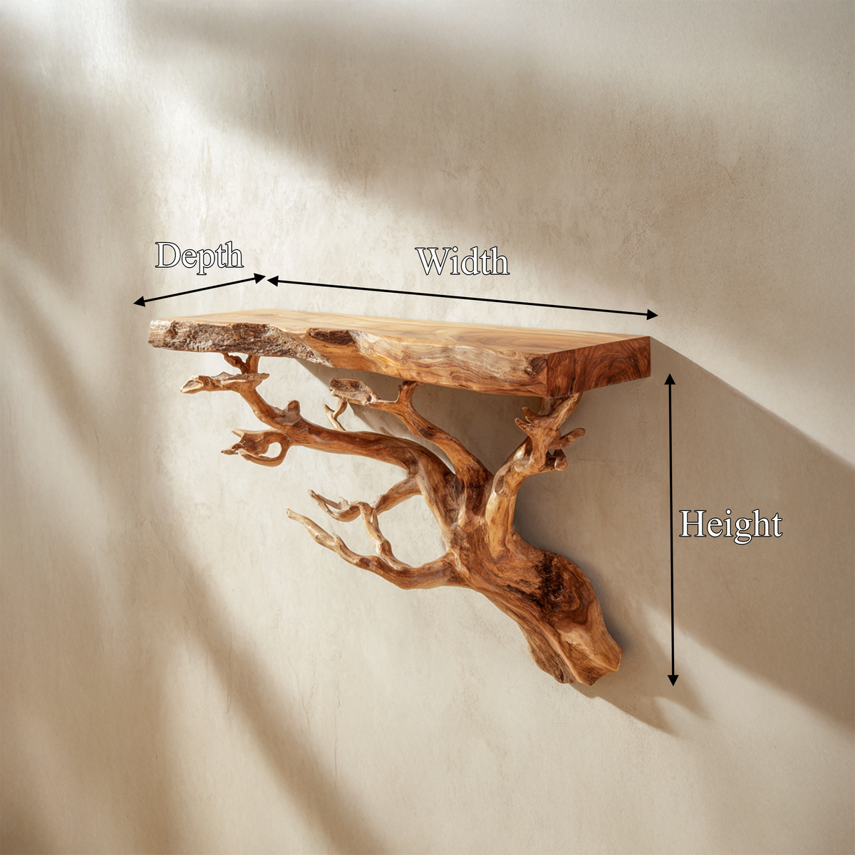 Organic Decorative Tree Wall Shelf For Bedroom And Living Room