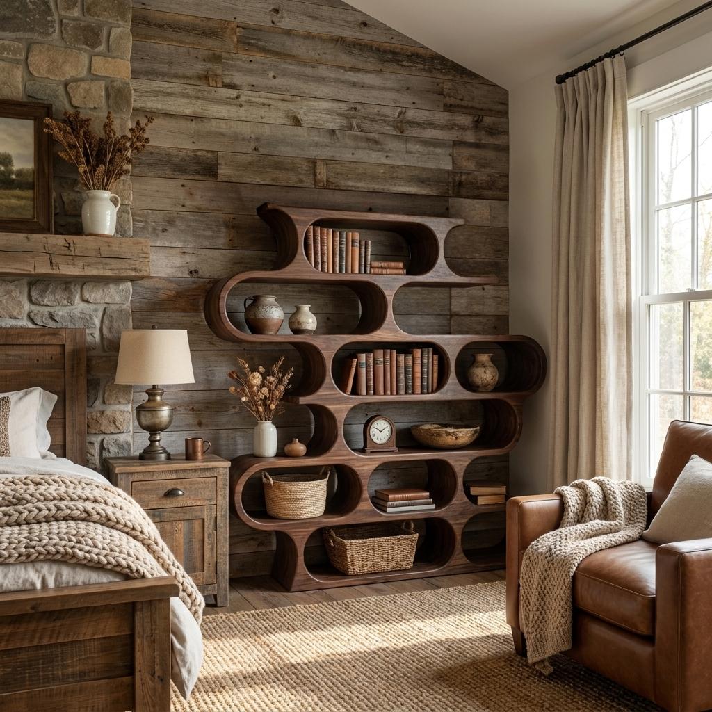 Organic Oval Bookshelf For Living Room Or Creative Studio