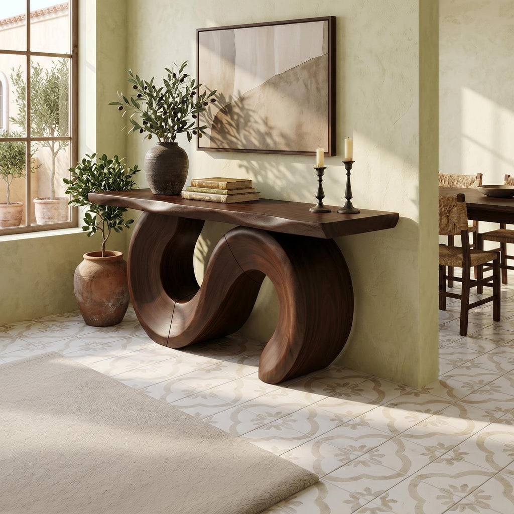 Parisian Wooden Console Table For Terrace Styling