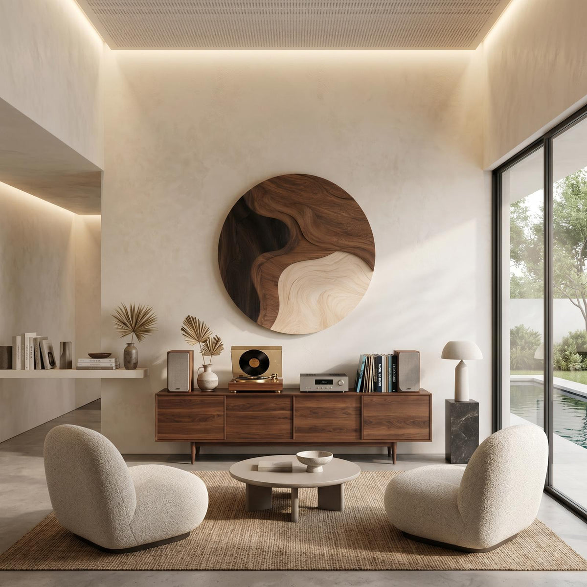 Minimalist Statement Wood Wall Panel, Modern Abstract 3D Wall Art Sculpture for Studio Apartment Living Room