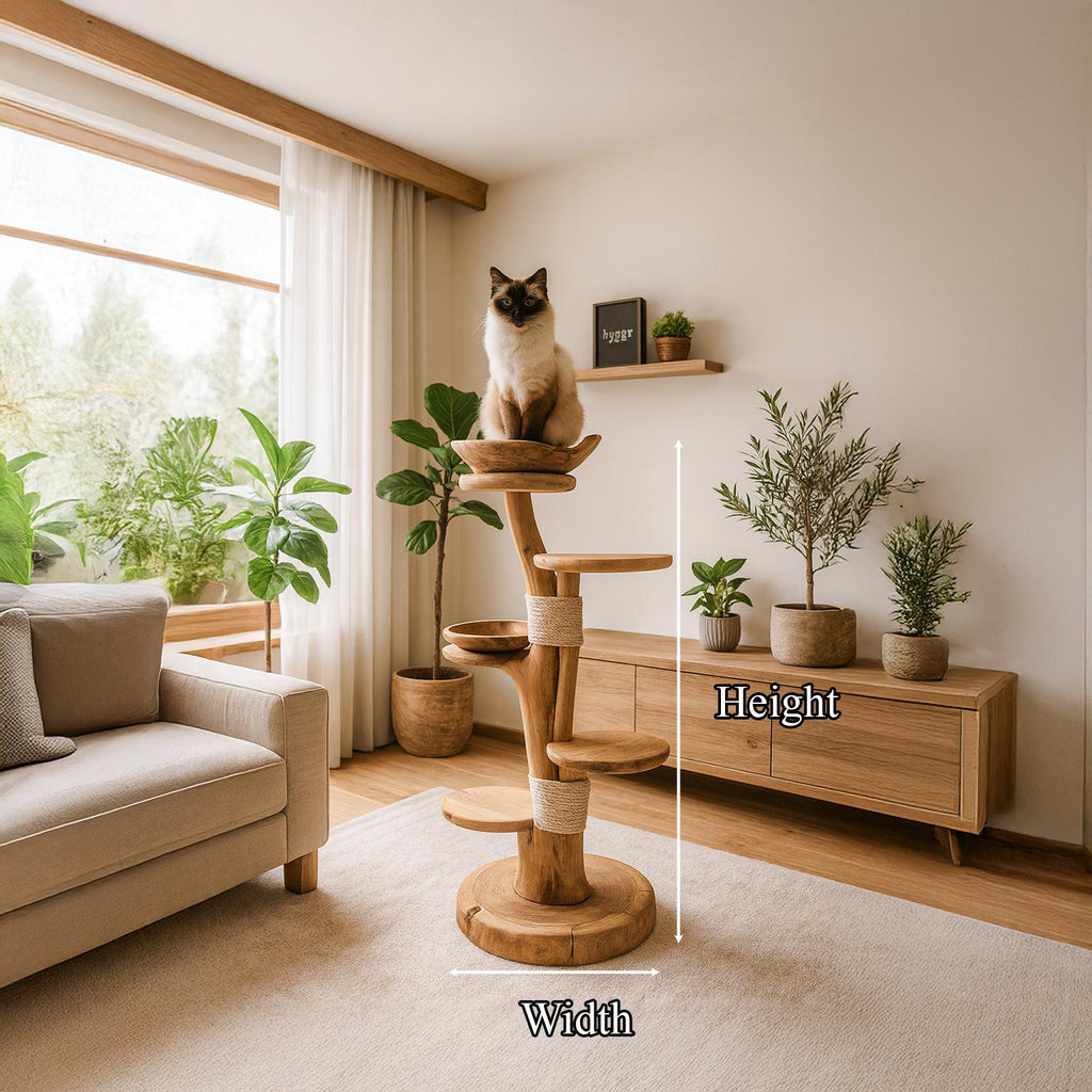 Mid Century Tree Cat Tower Living Home Office SINLSATT036