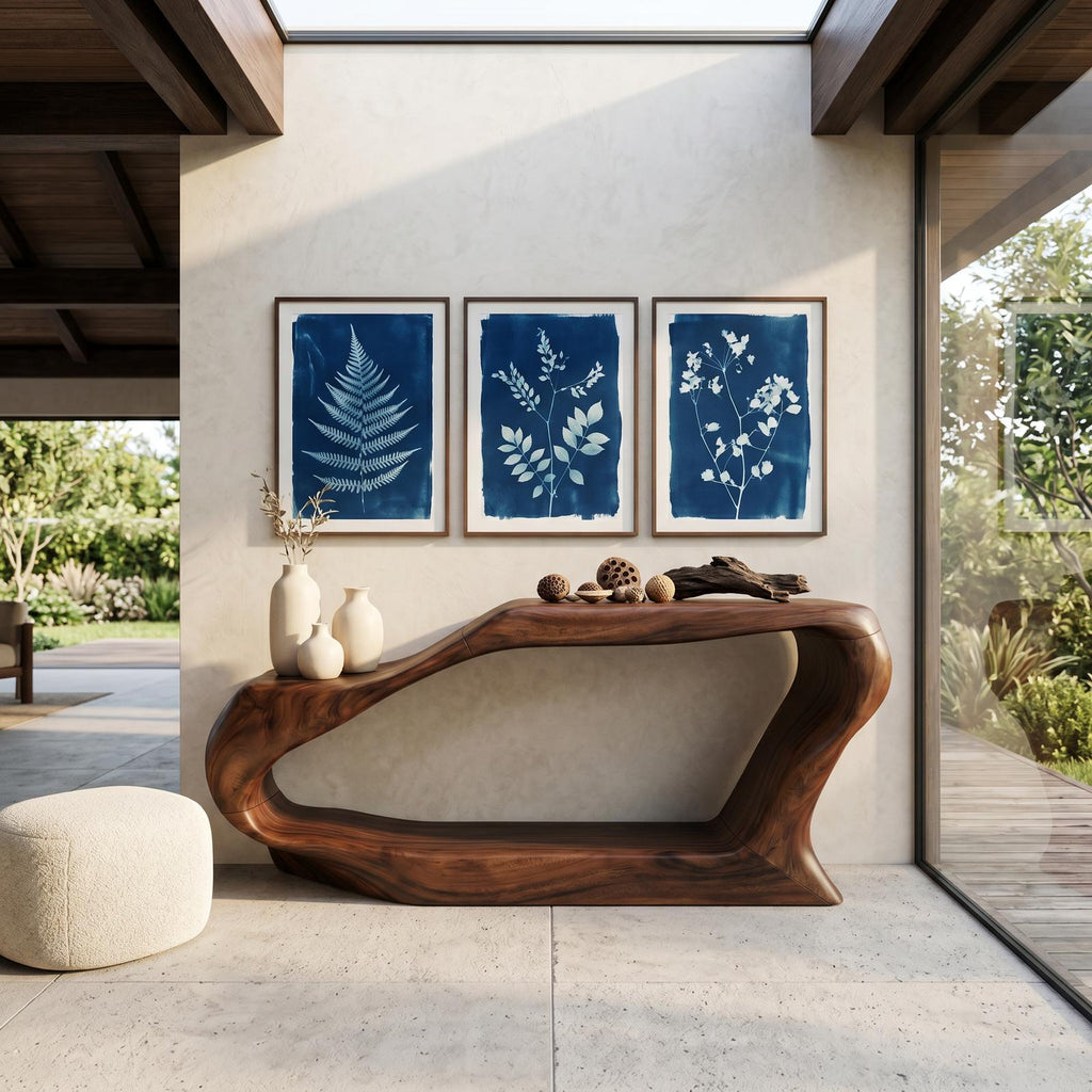 Mid Century Solid Wood Console Table For Living Room Decor