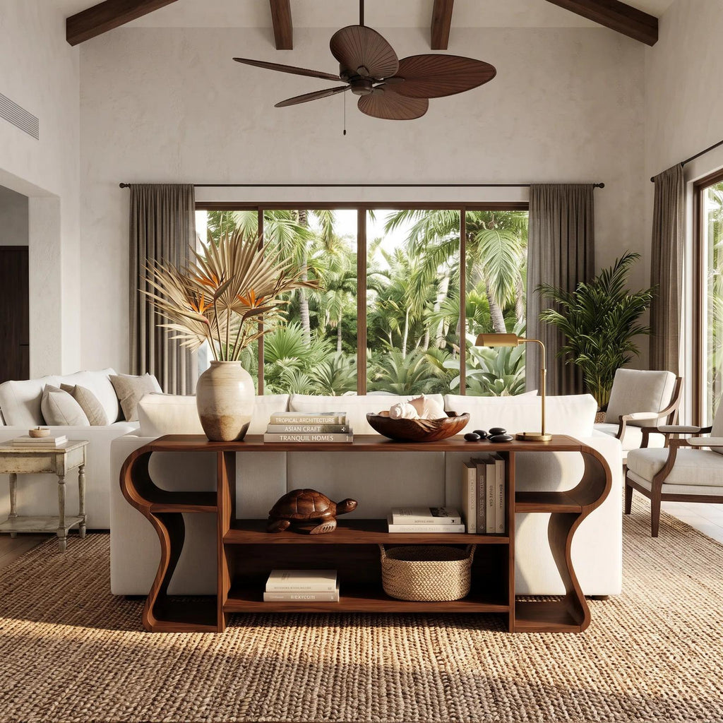 Contemporary Display Console Table For Living Area SILDTTNCS174