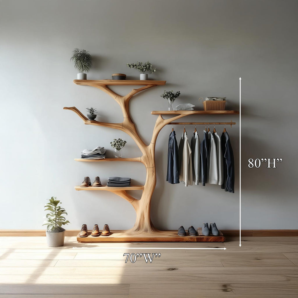 Rustic Tree Coat Rack Bedroom