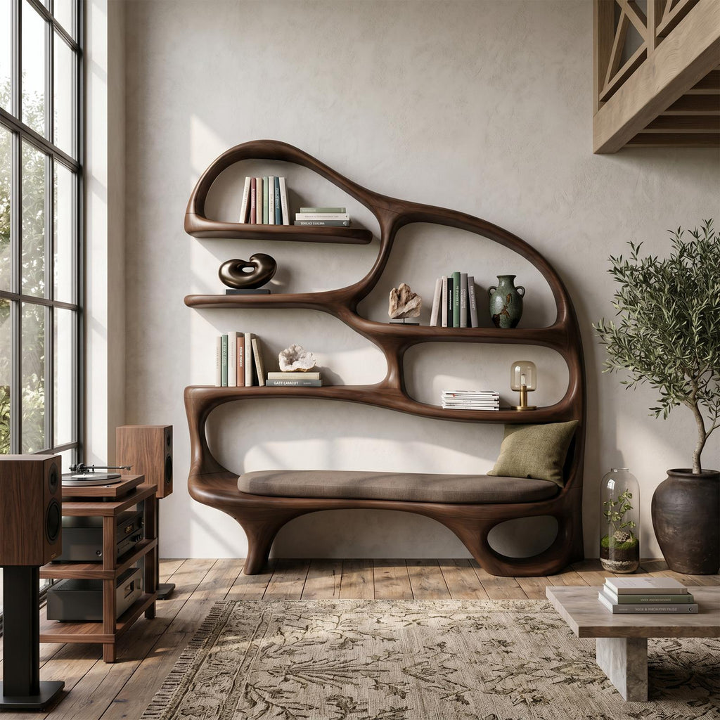 Modern Reading Nook Bookcase For Contemporary Living Room