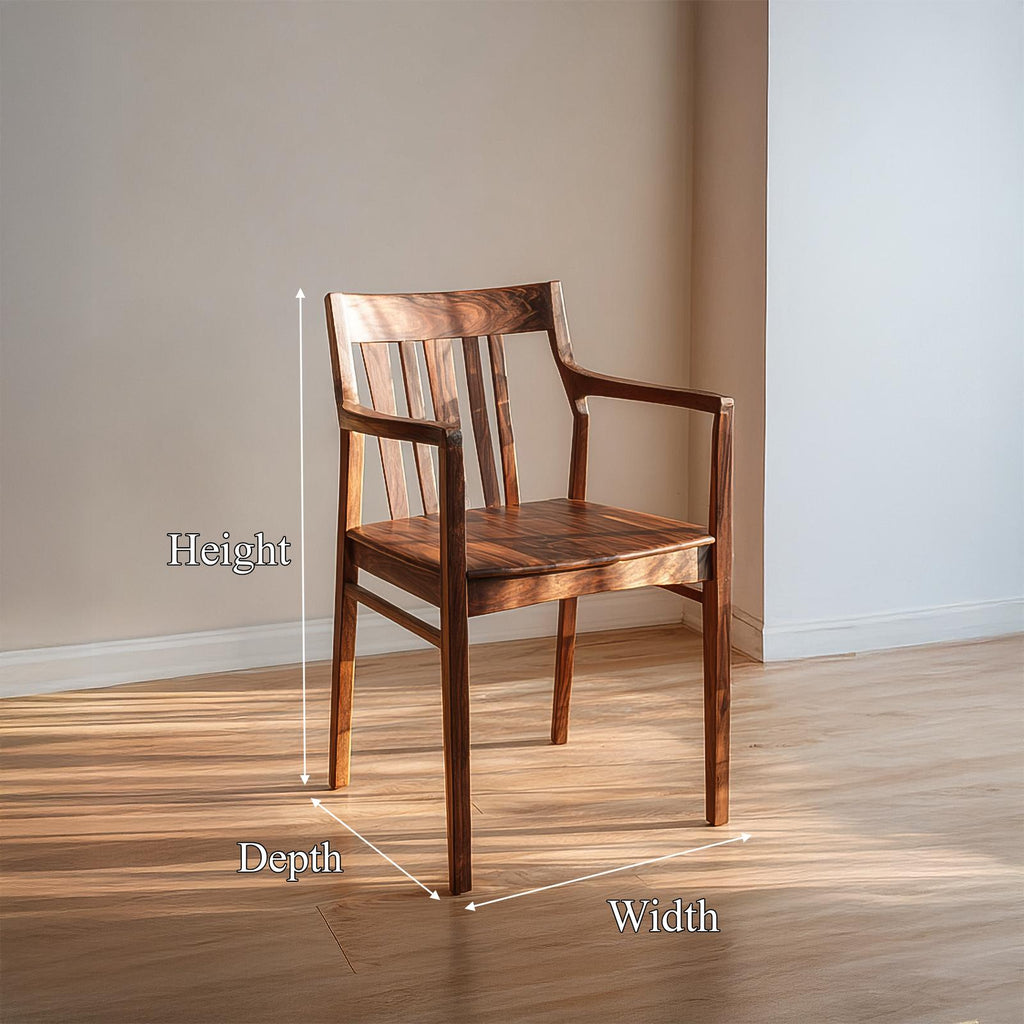 Spry Interior Mid Century Modern Wooden Dining Chair, Elegant Solid Wood Accent Armless Side Chair for Dining Room, Model SINLSAWC037