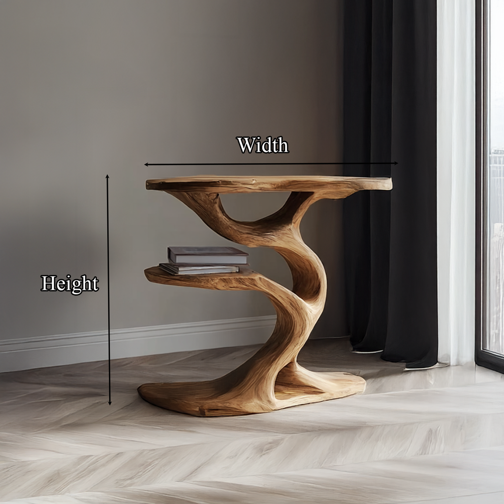 Rustic Tree Slab End Table, Live Edge Wood Side Table for Living Room Sofa, Handmade Natural Accent Table Nightstand