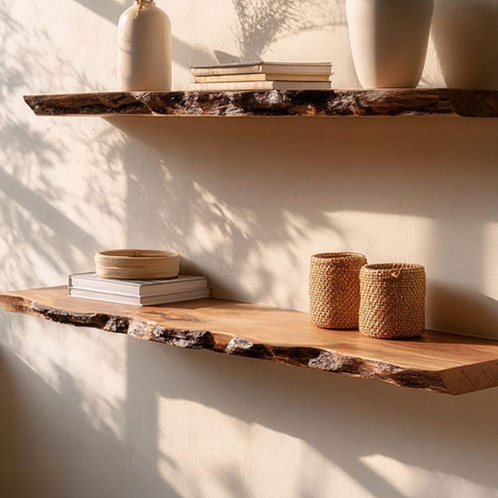 Rustic Floating Shelf Living Room