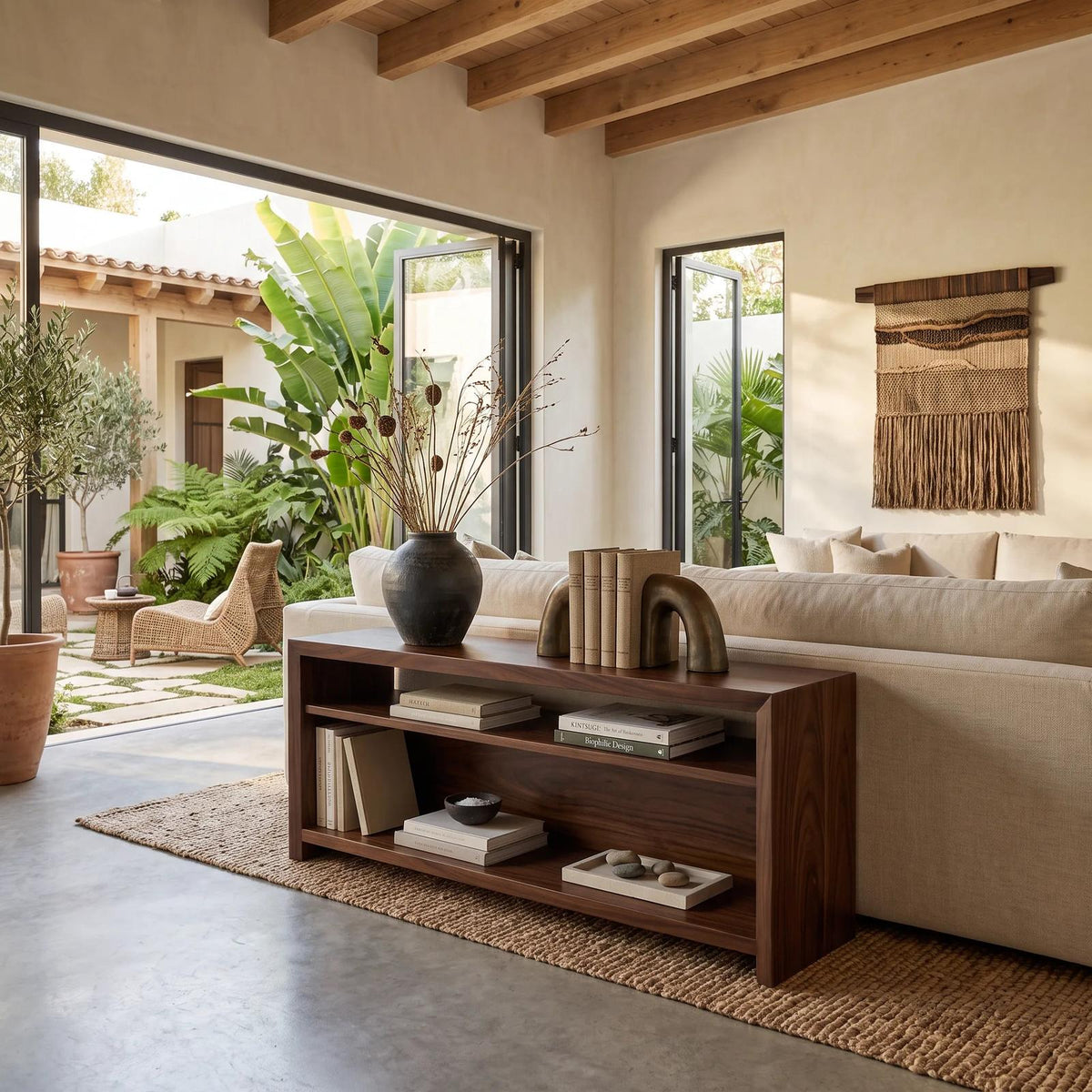 Organic Open Frame Console For Modern Hallway