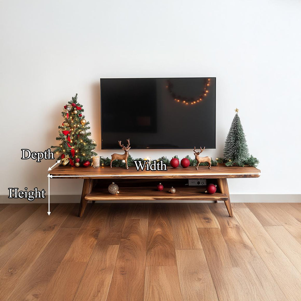 Rustic Wood TV Console & Entryway Table, Handcrafted Live Edge Media Stand & Sofa Table