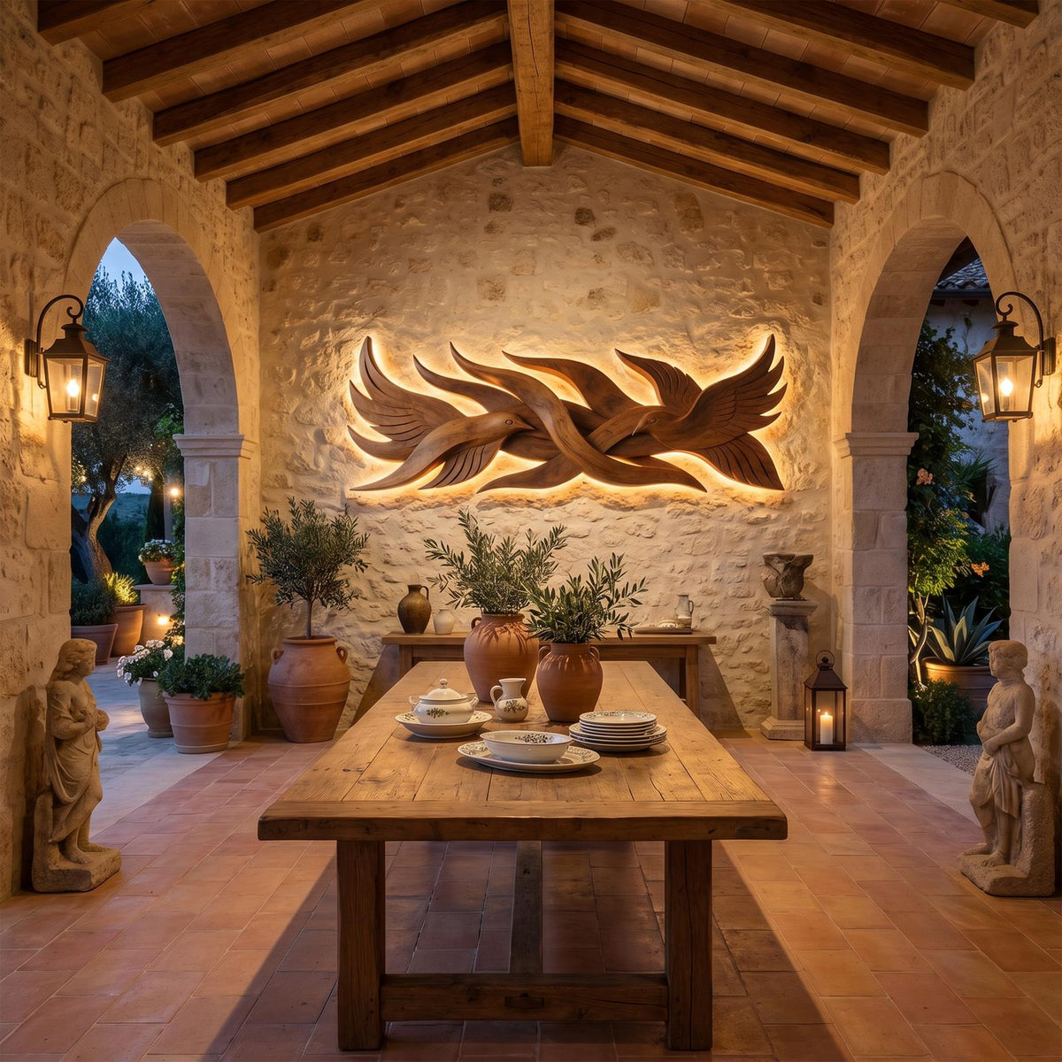 Contemporary Organic Wood Wall Decor, Abstract Sculptural Wall Art Panel for Staircase Landing and Hallway