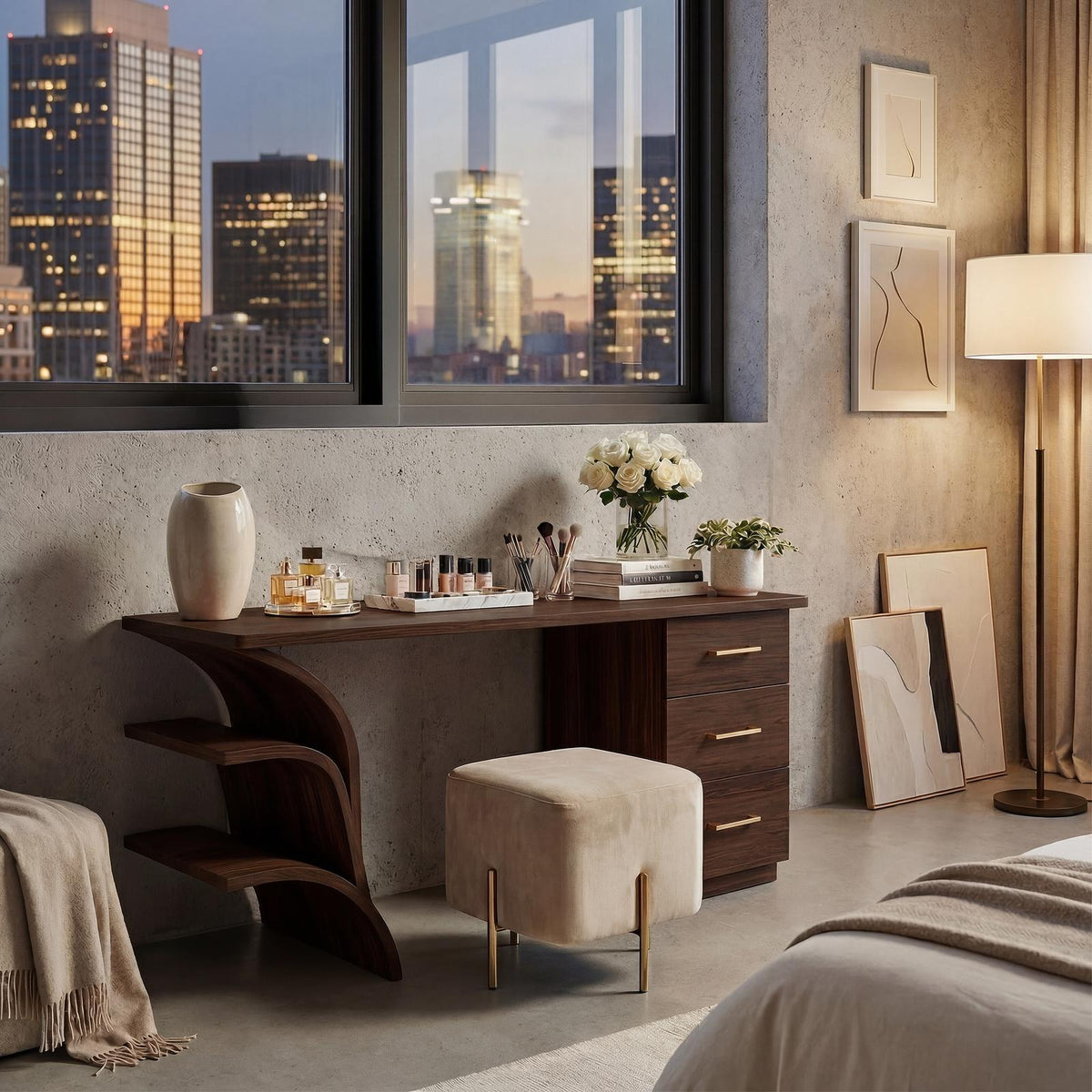 Contemporary Vanity Desk Studio Apartment Makeup Area Dressing Space SILDTTRMV006