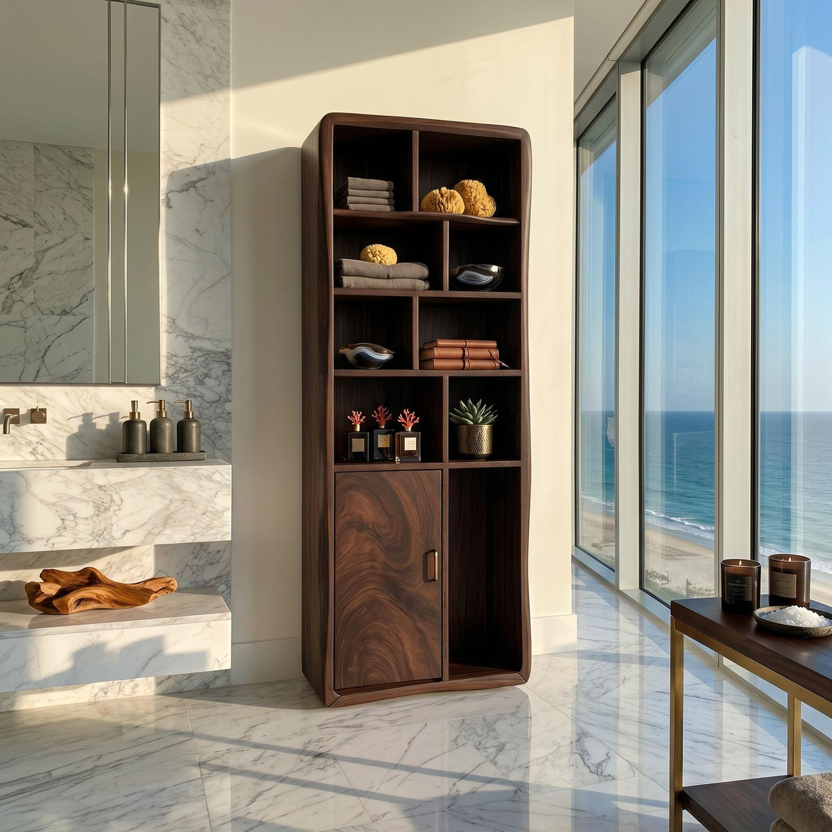 Minimalist Wood Display Storage Cabinet, Coastal Residence Oak Sideboard Credenza