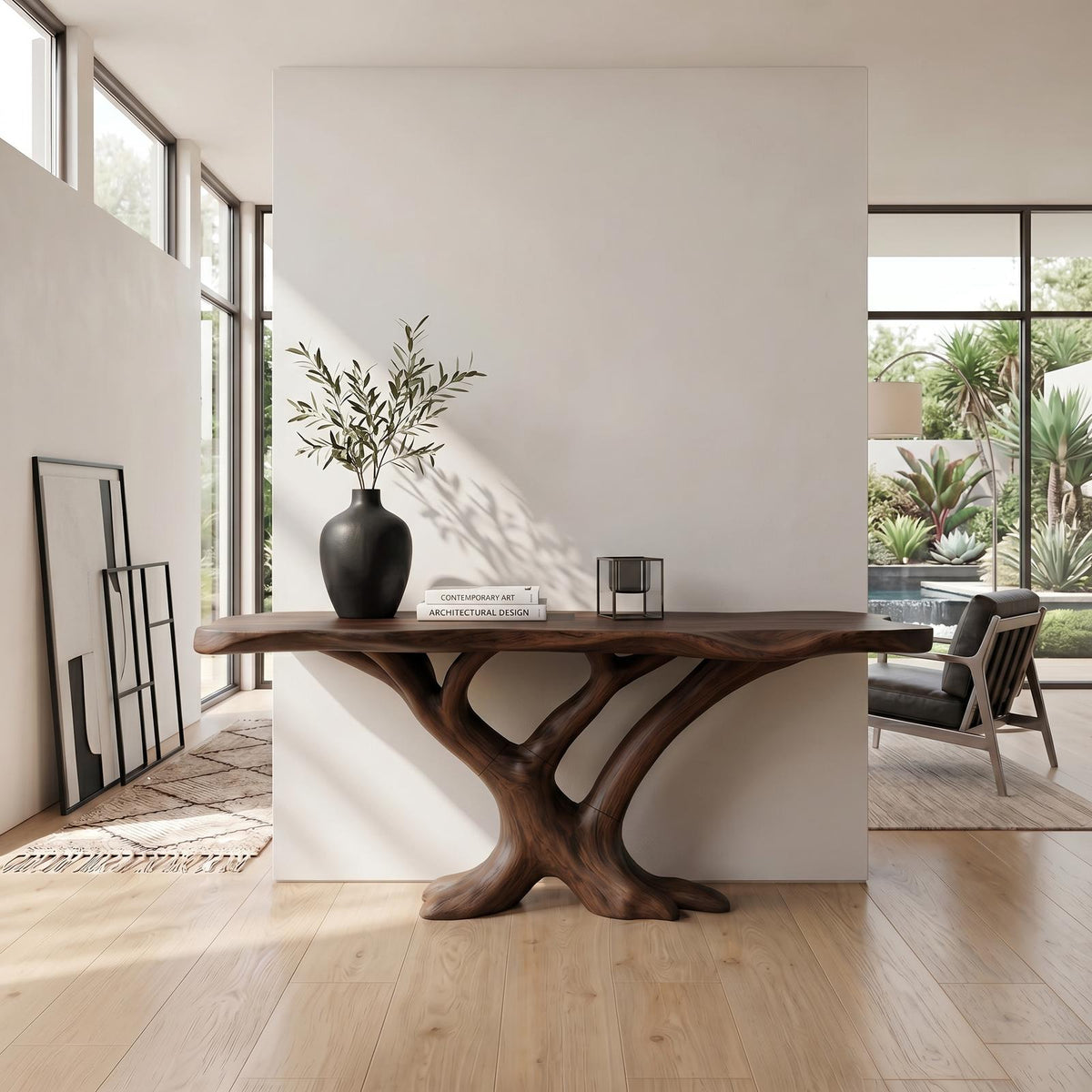 Contemporary Loop Console Table Modern Hallway