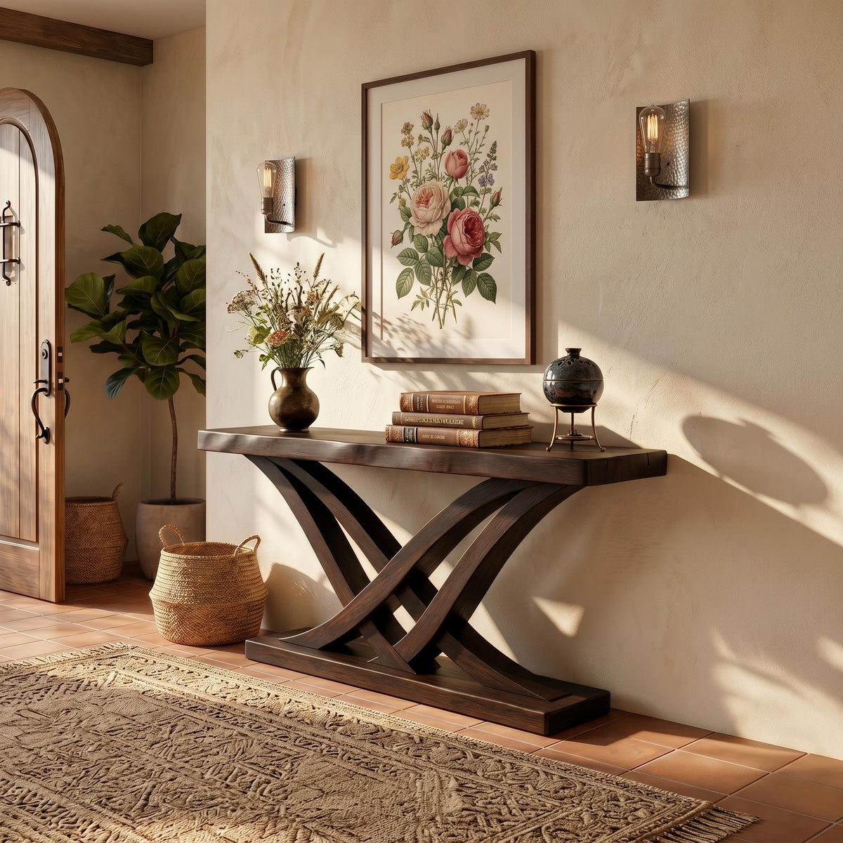 Organic Branch Base Console Table Contemporary Entryway