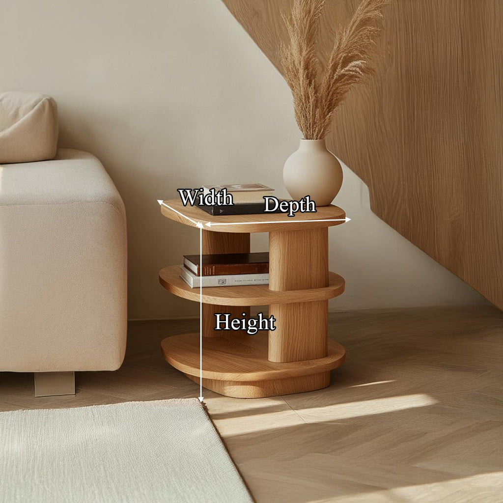 Mid Century Modern Small Wood Side Table, Handcrafted End Table & Nightstand for Living Room, Reading Nook