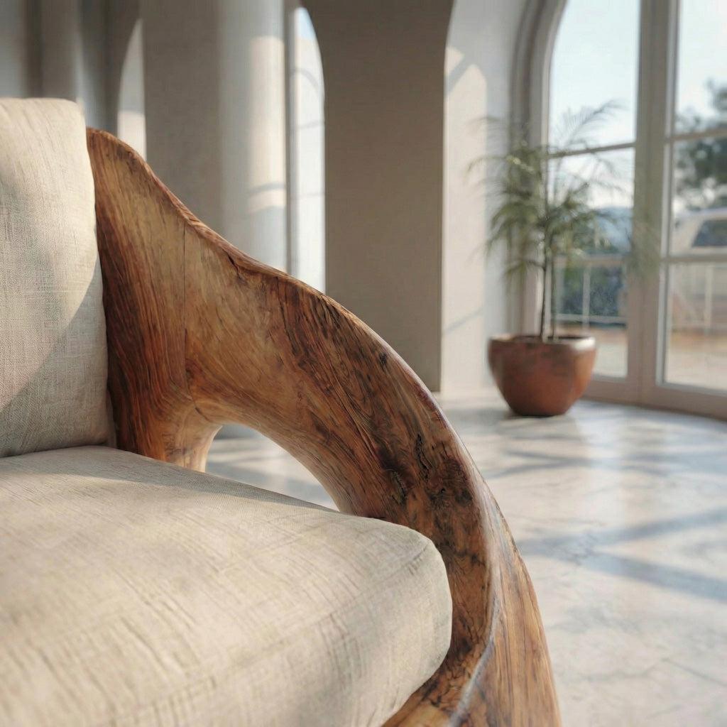 Mid Century Armchair With Sculptural Design For Living Room RTTHHNCHR102