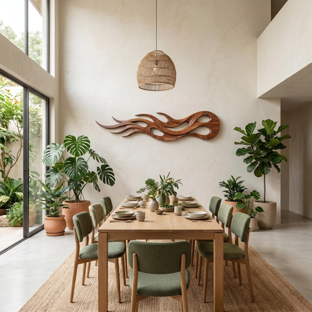 Modern Abstract Figure Wood Wall Art, Silhouette Art Panel Decor for Reception Area, Office Lobby and Lounge
