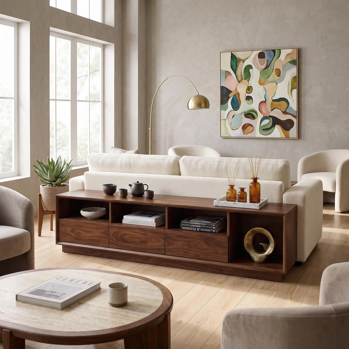 Minimalist Long Console Table For Contemporary Entryway